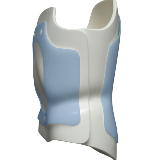Anterior over posterior foam overlapping foam