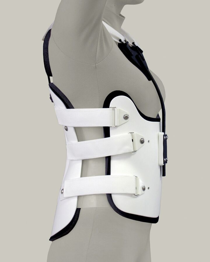 S.T.O.P. 4  brace - lateral view with sternal shield and shoulder straps