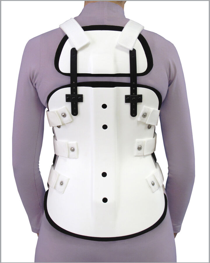 S.T.O.P. 4 brace - posterior view with sternal shield and shoulder straps- Female